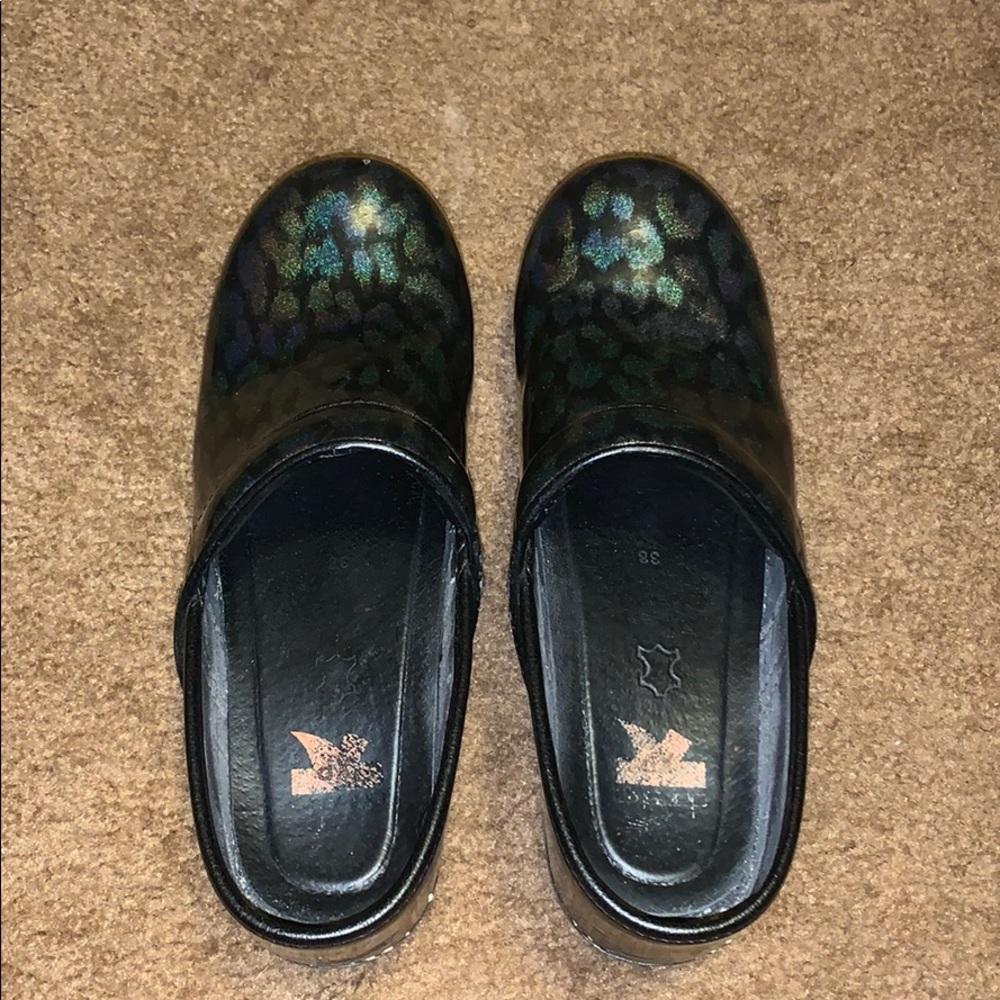Iridescent Leopard Danskos